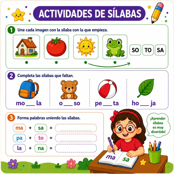 Ejercicios de sílabas